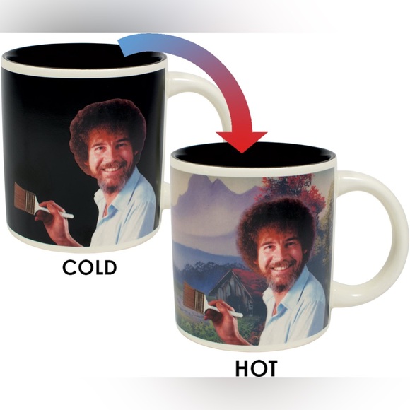 The Unemployed Philosophers Guild Bob Ross Heat Changing Ceramic Coffee Tea Mug - Picture 1 of 16
